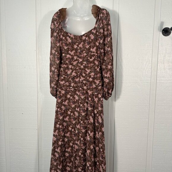 Astr the Label Women’s Brown Sweetheart Neck Long-Sleeve Midi Dress SZ Small N… - Picture 7 of 13